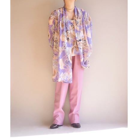 vintage "HARDOB" abstract print tops & robe