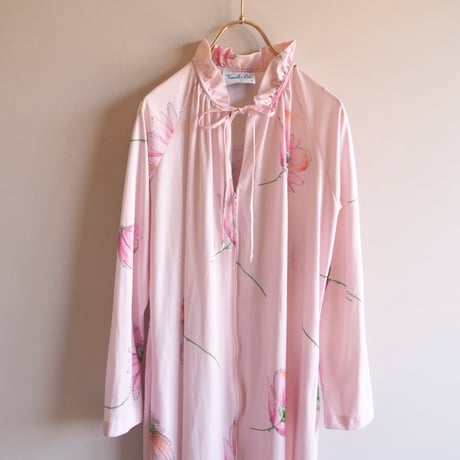 70s "Travel Lite" floral house maxi dress