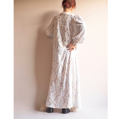 70〜80s "david brown" abstract textured maxi dress