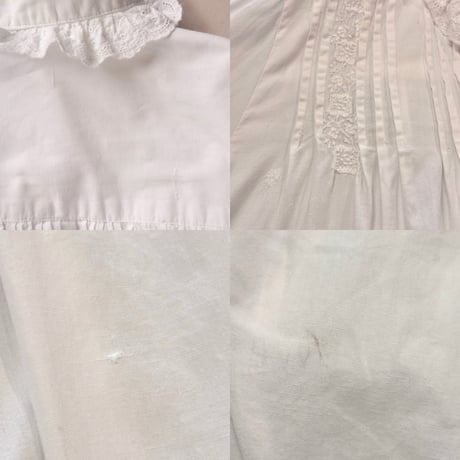 60〜70s ruffle lace cotton maxi dress