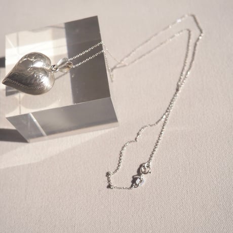 vintage silver925 puffy heart necklace