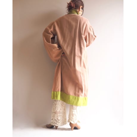vintage flare sleeve bicolor tunic dress