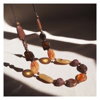 vintage amber beads necklace