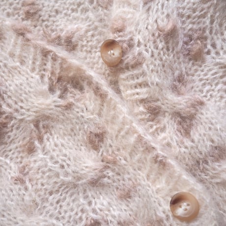 vintage nep yarn fuzzy cable cardigan