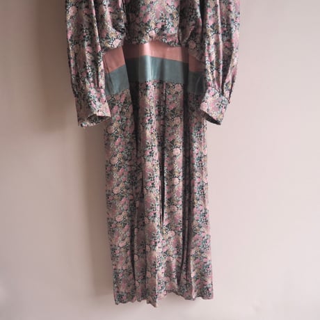 70s "Patty O'neil" floral suede maxi dress