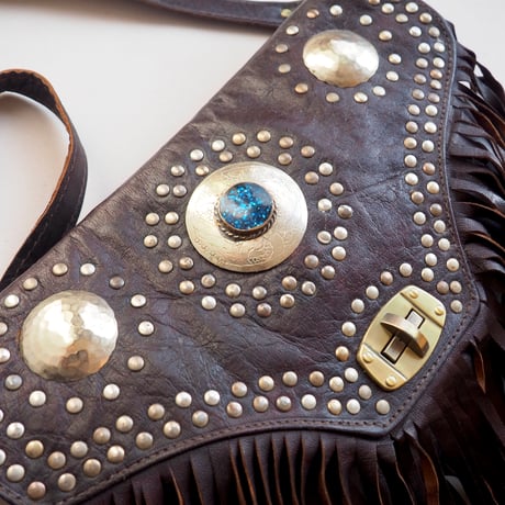 70〜80s studs fringe leather bag