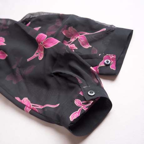 "Jennifer Moore" floral oversized sheer blouse