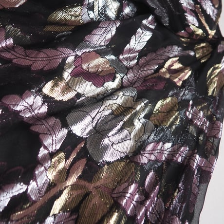 70〜80s "Andree Gaye" metallic floral blouse