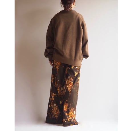 70s floral wide flare pants
