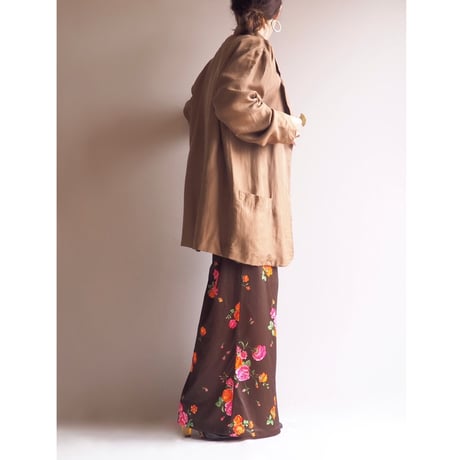 70s floral wide flare pants