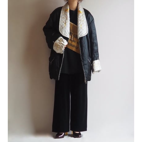 50〜60s chinese embroidered quilt jacket (BK)