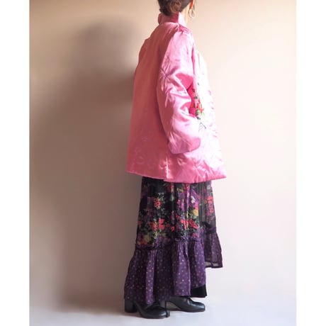 50〜60s chinese embroidered quilt jacket (pink)