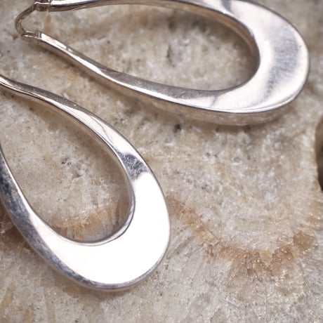 vintage silver925 wave hoop earrings