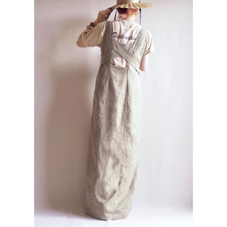 vintage linen back design maxi dress