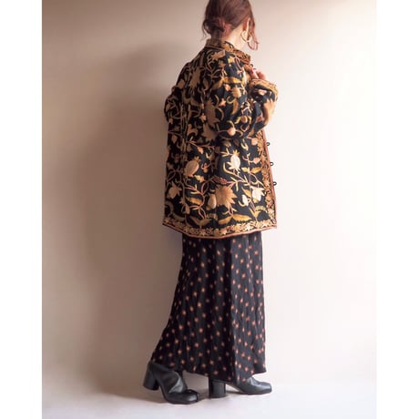 vintage floral embroidered kashmir jacket