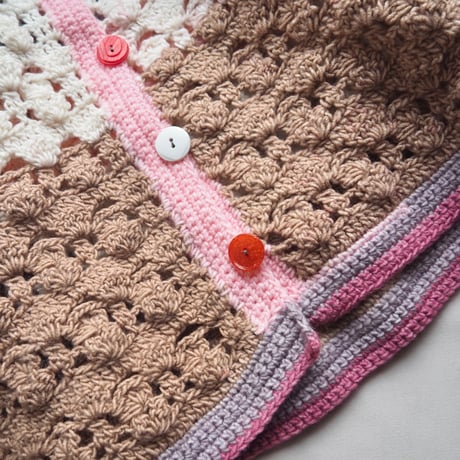 vintage crochet switching hand knit cardigan
