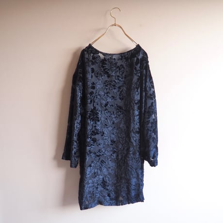 "Carol Little sport" floral velvet sheer blouse
