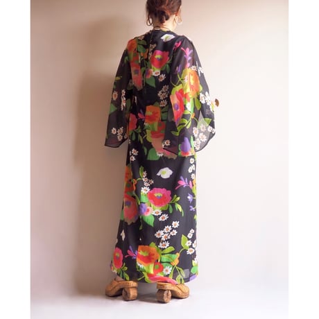 70s "Emiliana Wendel" floral sheer maxi dress
