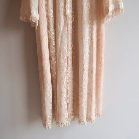 60s "Odette Barsa" lace ruffle night robe