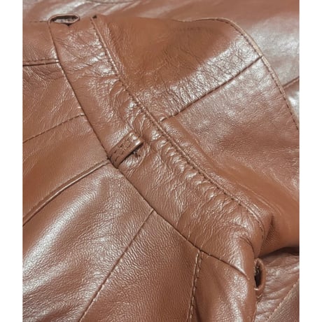 "slavonija" round collar echt leather coat