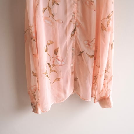 90s〜 floral oversized sheer blouse