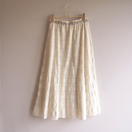 vintage floral crochet midi skirt