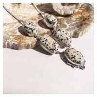 vintage dalmatian jasper stone silver925 necklace