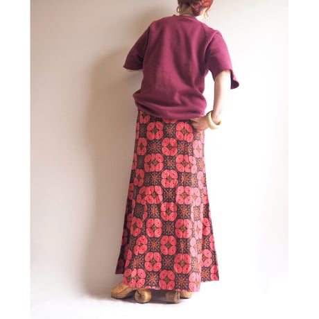 vintage african batik maxi skirt