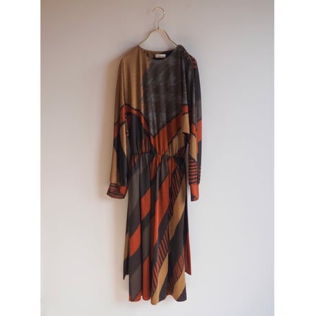 vintage dolman sleeve abstract midi dress
