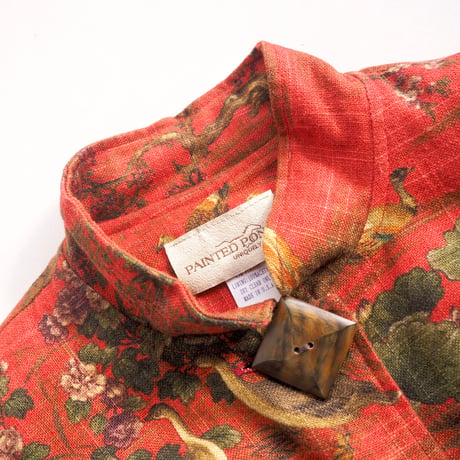 "Painted Pony" big button tapestry jacket
