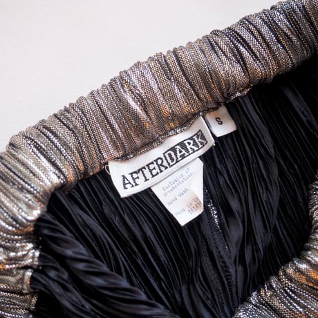 "AFTER DARK" silver pleated maxi skirt