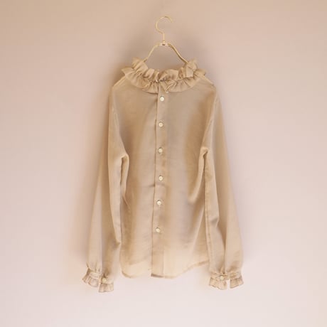 70s made in Ireland sheer ruffle blouse