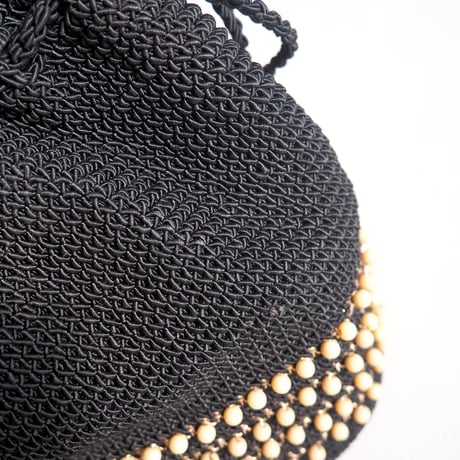 50〜60s beads drawstring woven bag