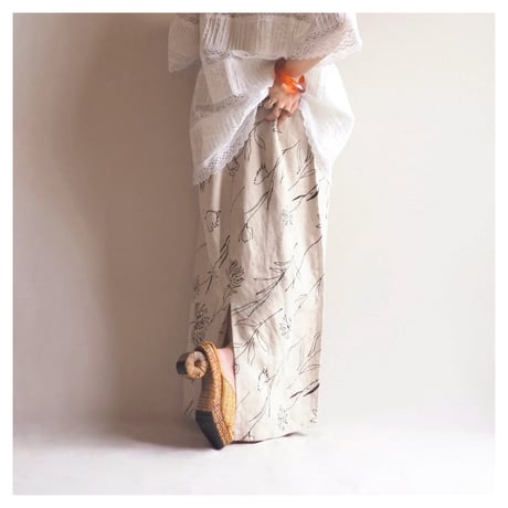 "JOHN PAUL RICHARD" floral linen sleeveless maxi dress