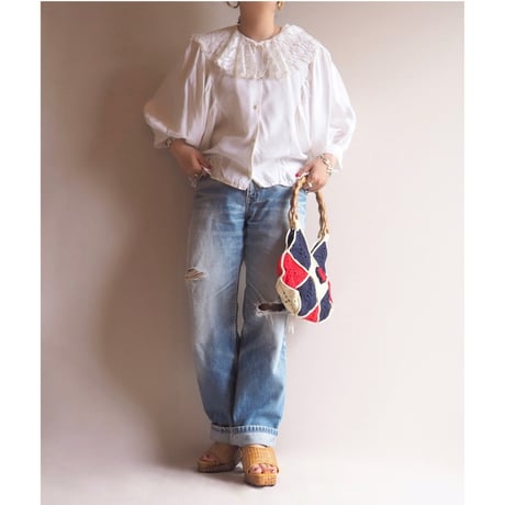 80〜90s lace collar design blouse
