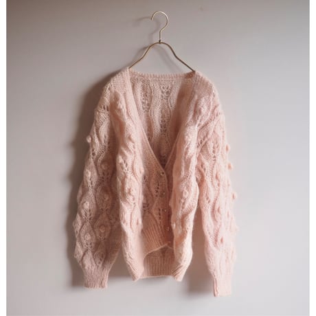 vintage fuzzy popcorn design cardigan