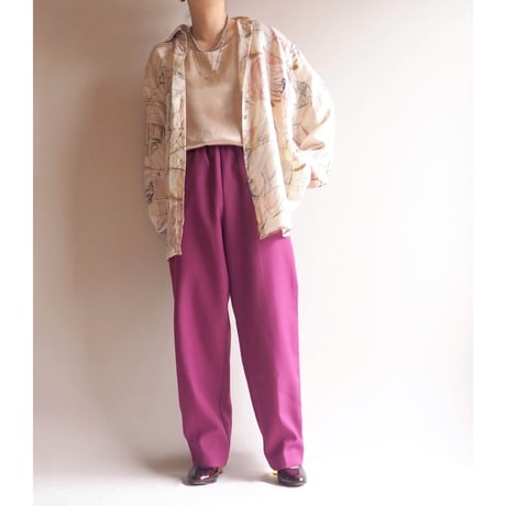 vintage silk abstract oversized blouse