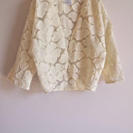 60〜70s floral cropped cardigan