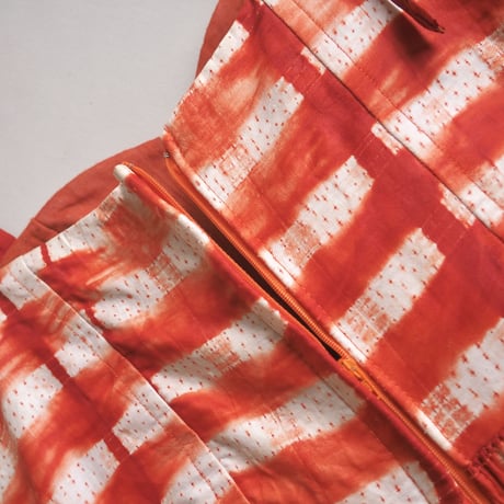70s〜 strap plaid maxi dress