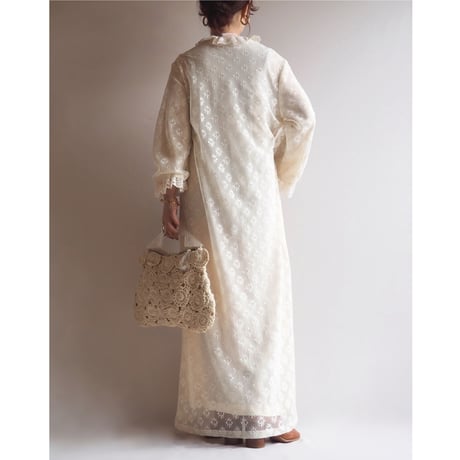 60〜70s "Say-Lu" lace house maxi dress