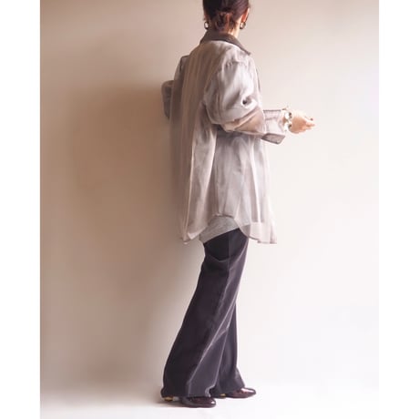 "LIMITED" oversized sheer blouse (GY)