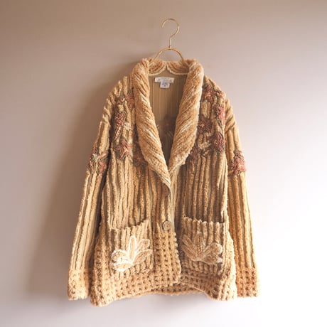 "Sandy Starkman" floral chenille art jacket