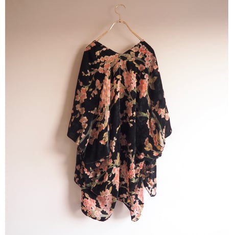 vintage floral velvet burnout robe