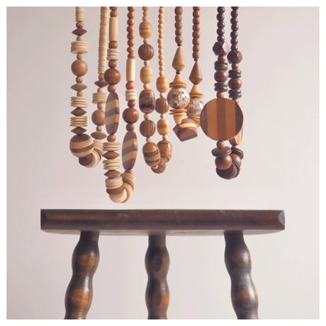 vintage wood beaded chunky necklace