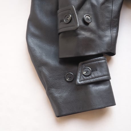vintage black lamb leather coat