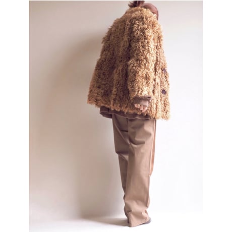 vintage curly lamb fur jacket