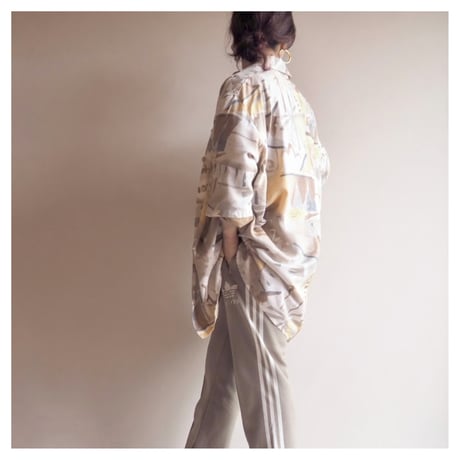 vintage abstract print blouse
