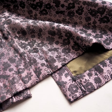 vintage floral brocade maxi skirt