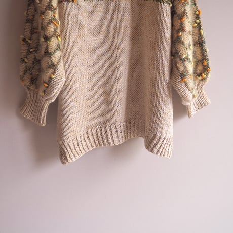 vintage nep yarn metallic design sweater