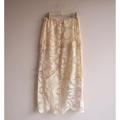 original remake lace patchwork maxi skirt 【D】
